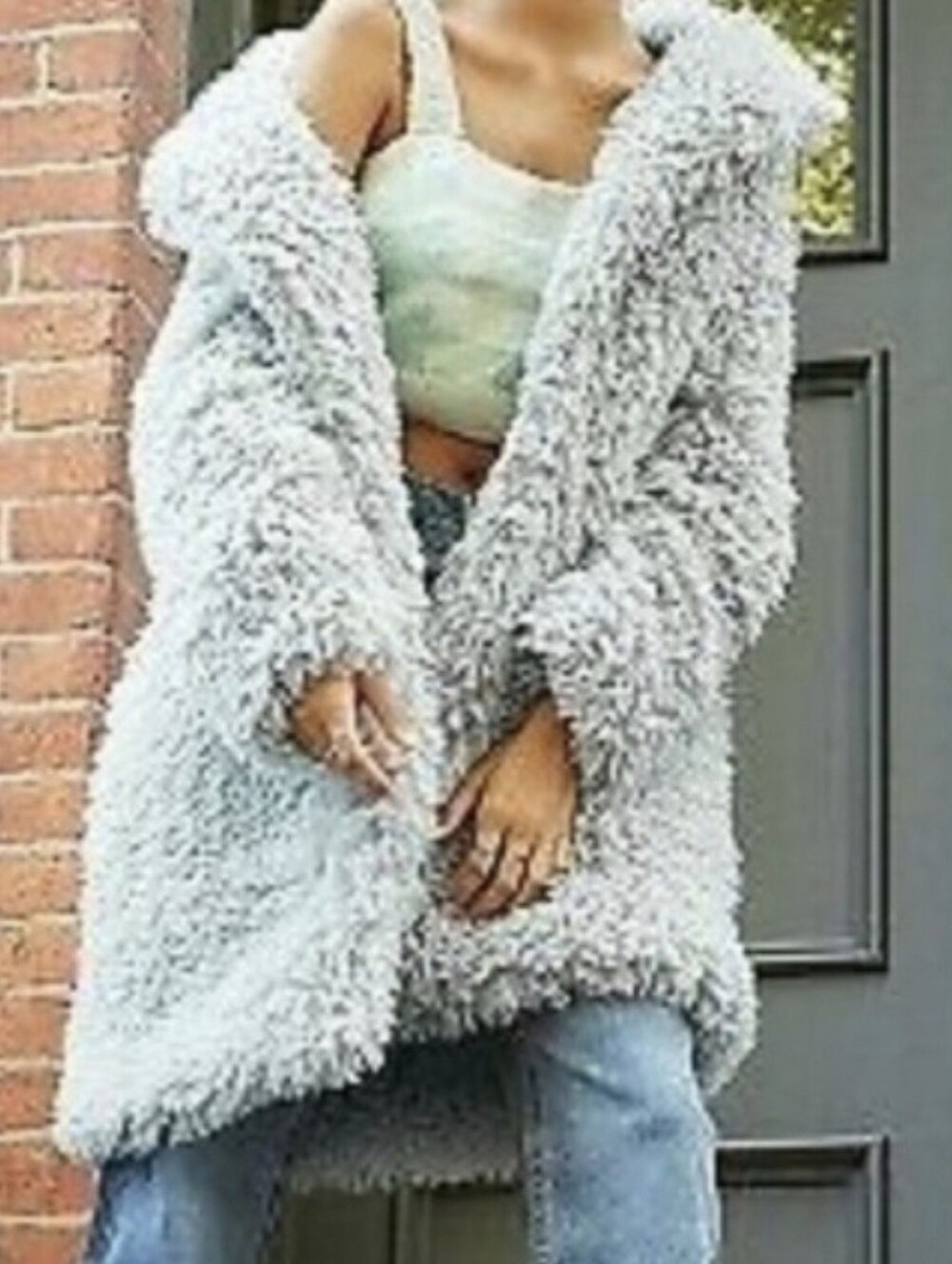 NWT Wild Fable Green Small Faux Fur Coat